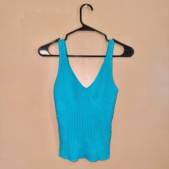 INC International Concepts Women's Ribbed Tank Top Turquoise Blue - Size Small - Picture 4 of 8